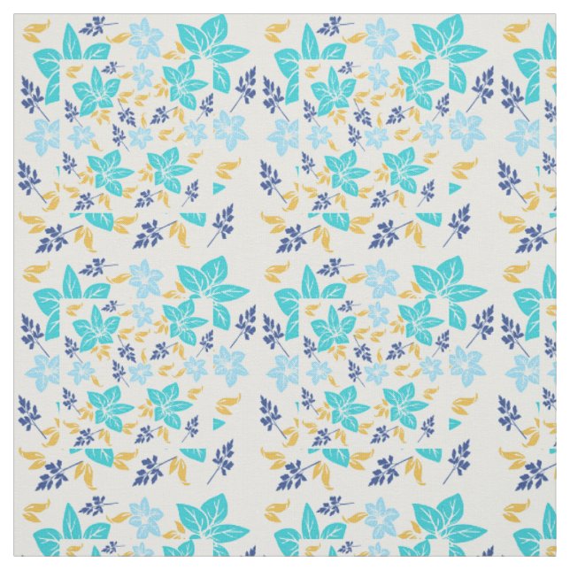 Blauer Blumenstoff Stoff (Muster)