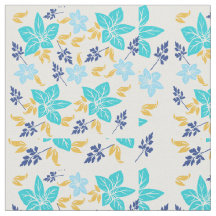 Blauer Blumenstoff