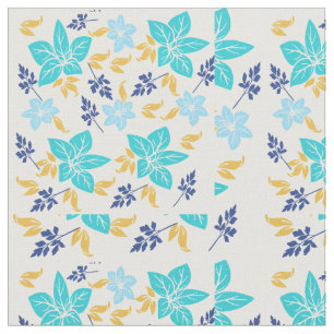 Blauer Blumenstoff Stoff
