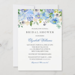 Blauer Blumenstrauß Bridal Dusche Einladung