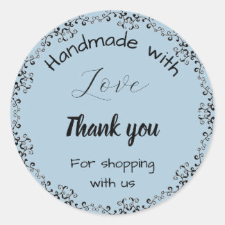 Blauer Blumenstrauß Business Aufkleber. Runder Aufkleber