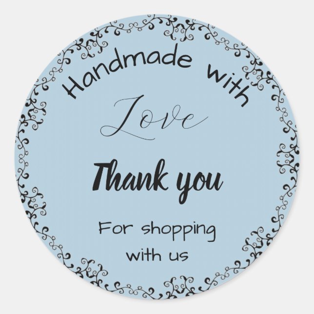 Blauer Blumenstrauß Business Aufkleber. Runder Aufkleber (Vorderseite)