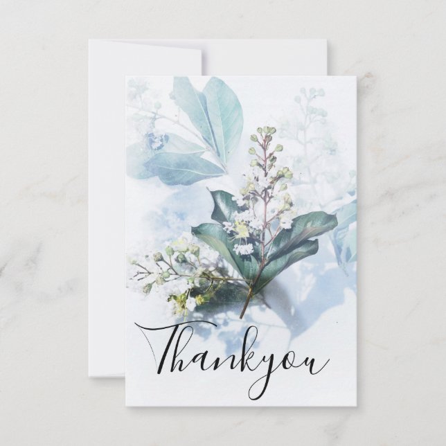 Blauer Blumenstrauß Dankeskarte (Vorderseite)