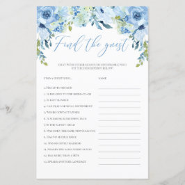 Blauer Blumenstrauß finden Gast Brautparty-Spiel b