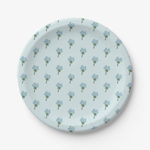 Blauer Blumenstrauß-Papierteller Pappteller