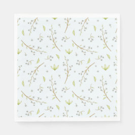 Blauer Blumenstrauß und grüne Babydusche Serviette