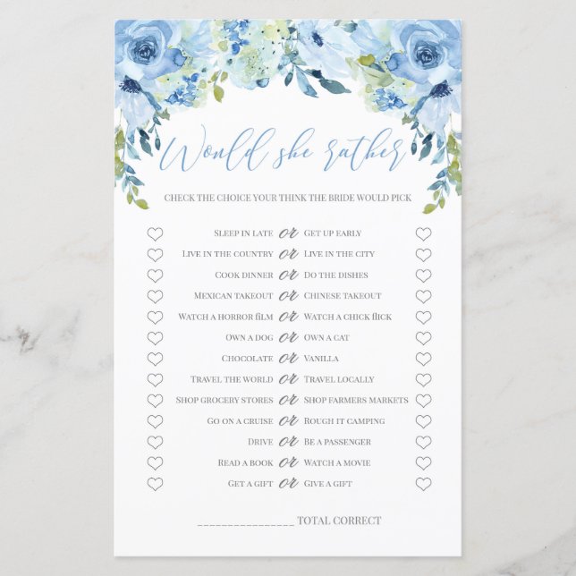 Blauer Blumenstrauß Wollte sie lieber duschen Spie (Vorderseite)