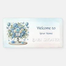Blauer Blumenvase Baby Dusche