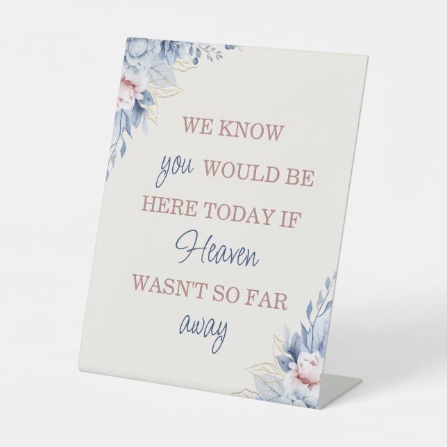 Blauer Blumenzettel Sockelschild (Vorderseite)