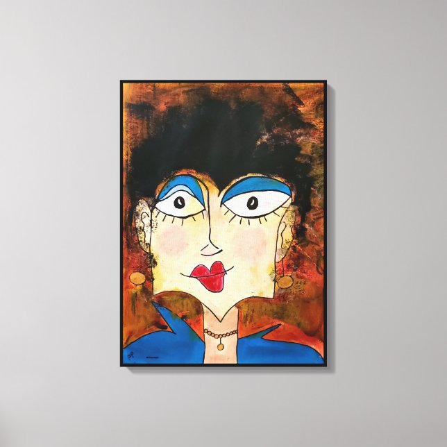 Blauer Bluse Leinwanddruck (Vorderseite)