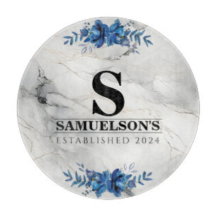 Blauer Blütenblossom Beauty Marmor Schneidebrett