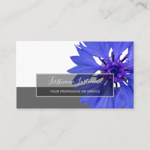Blauer Blütenblütenblütenblütenblüte, graues Recht Visitenkarte