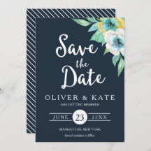 Blauer Blütenboden Save the Date