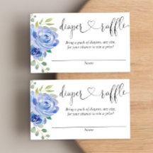 Blauer Blütenjunge Babydusche - Gewinnkarten