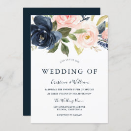 Blauer Blütenrosa Blumenzwiebelblume Einladung