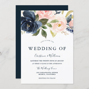 Blauer Blütenrosa Blumenzwiebelblume Einladung