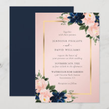 Blauer Blütenrosa Blütenhochzeit