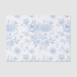Blauer Blütentoil Seidenpapier