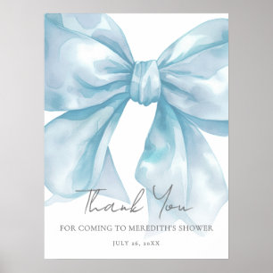 Blauer Bogen Babyshower Danke Schild