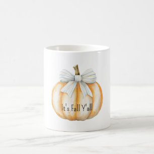 Blauer Bogen Creme Orange Kürbis  Kaffeetasse