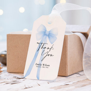 Blauer Bogen Dankeschön Geschenkanhänger