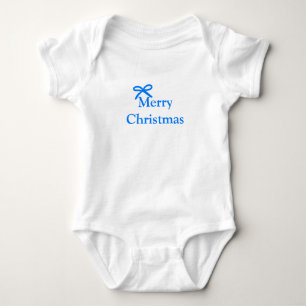 Blauer Bogen frohe Weihnachtsgeschenke einfache mo Baby Strampler