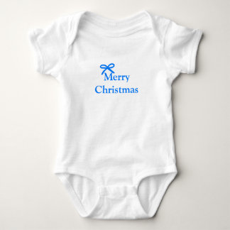 Blauer Bogen frohe Weihnachtsgeschenke einfache mo Baby Strampler