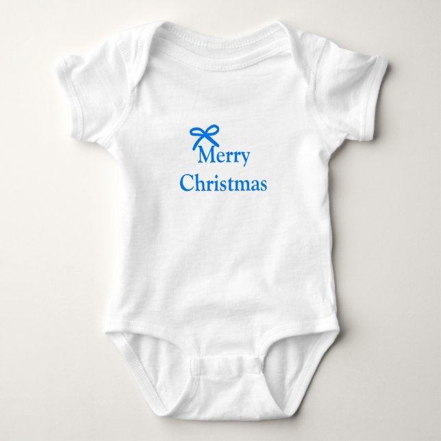Blauer Bogen frohe Weihnachtsgeschenke einfache mo Baby Strampler (Vorderseite)