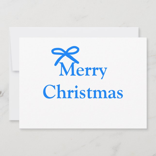 Blauer Bogen frohe Weihnachtsgeschenke einfache mo Einladung (Vorderseite)