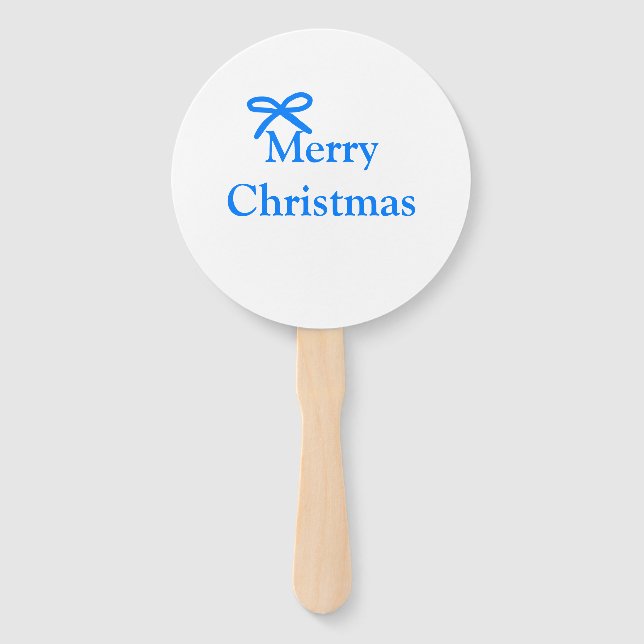 Blauer Bogen frohe Weihnachtsgeschenke einfache mo Fächer (Vorderseite)
