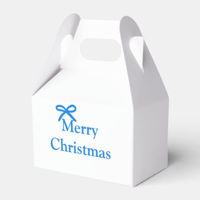 Blauer Bogen frohe Weihnachtsgeschenke einfache mo Geschenkschachtel (Vorderseite)