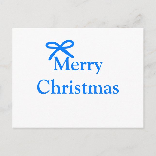 Blauer Bogen frohe Weihnachtsgeschenke einfache mo Postkarte (Vorderseite)
