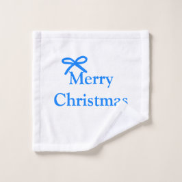 Blauer Bogen frohe Weihnachtsgeschenke einfache mo Waschlappen