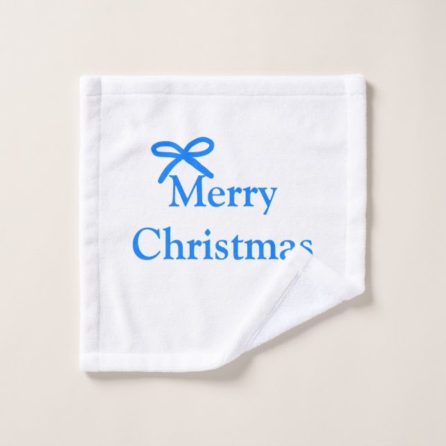 Blauer Bogen frohe Weihnachtsgeschenke einfache mo Waschlappen (Waschlappen)