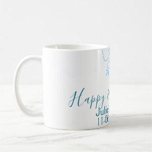 Blauer Bogen glücklich 21. Geburtstagsdatum mädche Kaffeetasse