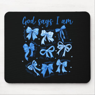 Blauer Bogen Gott sagt Ich bin ein christliches Mä Mousepad