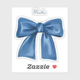 Blauer Bogen mit Name Vinyl Sticker