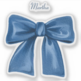 Blauer Bogen mit Name Vinyl Sticker