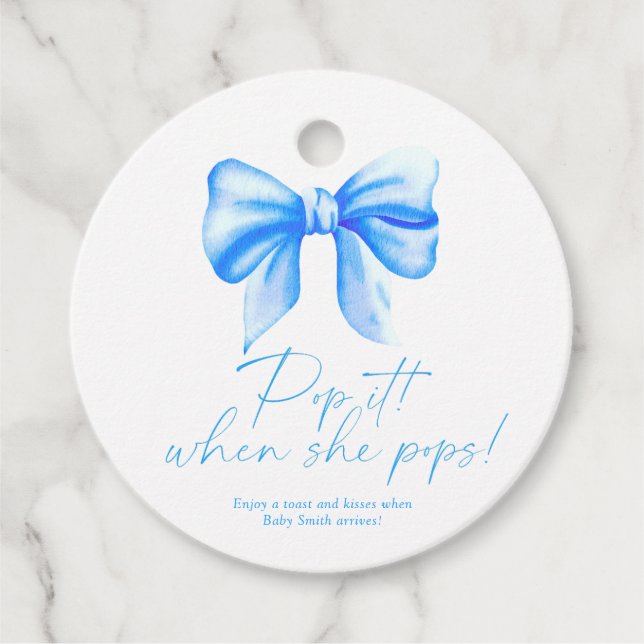 Blauer Bogen - Pop, wenn sie Pop Geschenkanhänger (Vorderseite)