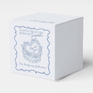 Blauer Bogen Retro Herz Coquette Kuchen Galentines Geschenkschachtel