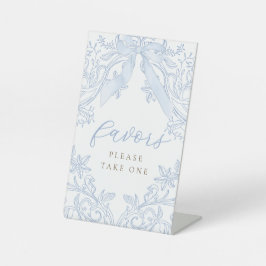 Blauer Bogen-Vorzeigezeichen Sockelschild