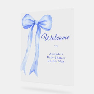 blauer Bogen - Willkommen Baby Shower Party Acrylschild
