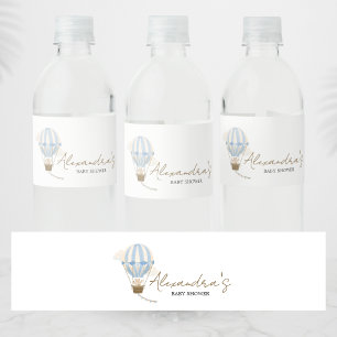 Blauer Boho-Bär-Baby-Party Wasserflaschenetikett