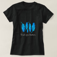 Blauer Boho Federn blau und grau