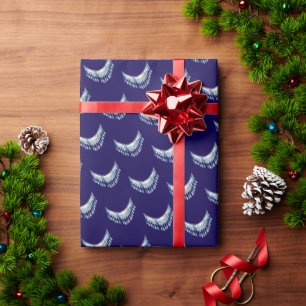 Blauer Boho-Fransen Geschenkpapier