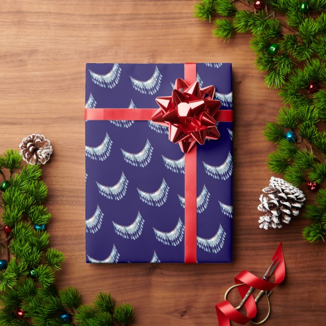 Blauer Boho-Fransen  Geschenkpapier (Feiertagsgeschenk)