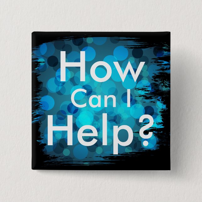 Blauer Bokeh undeutlicher Button (Vorderseite)