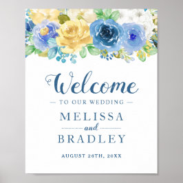 Blauer Botanischer Garten Hochzeitszeichen Poster