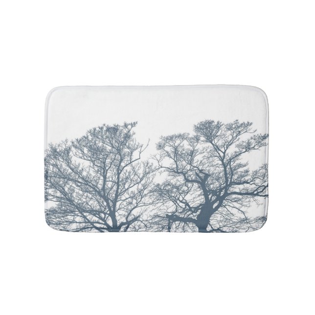 Blauer Bottom Trees Tropical Boho Badematte (Vorderseite)