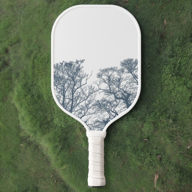 Blauer Bottom Trees Tropical Boho Pickleball Schläger (Von Creator hochgeladen)